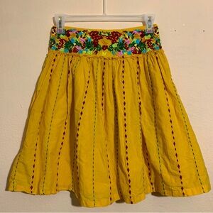 Grace Elements odille 100% cotton embroidered Mid-length skirt Sz 4